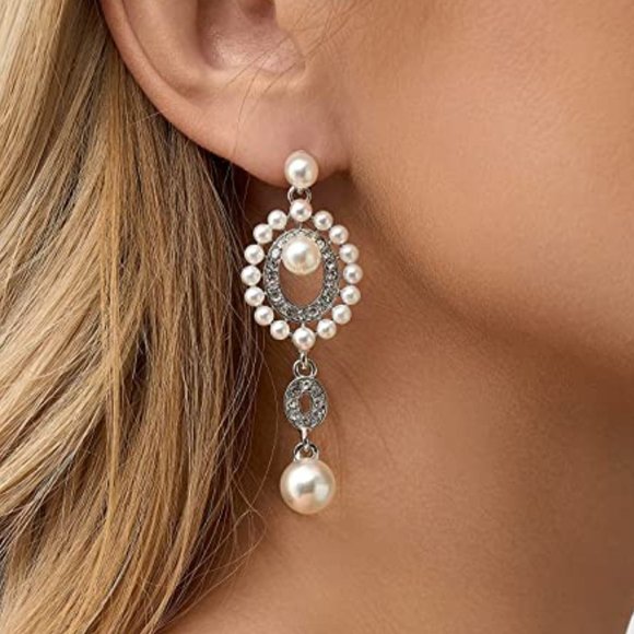 Boutique Accessories - 1920s Flapper Art Deco Gatsby Earrings 20s Flapper Gatsby Accessories Vintage